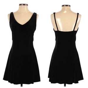 Victoria's Secret Black Fit and Flare Velvet Dress